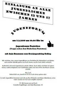 jugendforum pastetten flyer